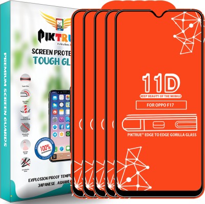 PikTrue Edge To Edge Tempered Glass for Oppo F17(Pack of 5)
