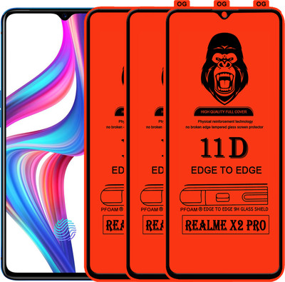 Laxdom Edge To Edge Tempered Glass for Realme X2 Pro(Pack of 3)