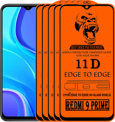 CYOR Edge To Edge Tempered Glass for REDMI 9 PRIME(Pack of 5)