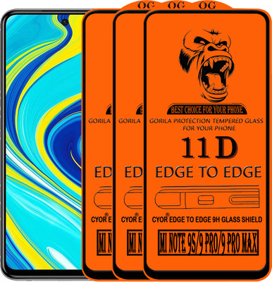 CYOR Edge To Edge Tempered Glass for REDMI NOTE 9S(Pack of 3)