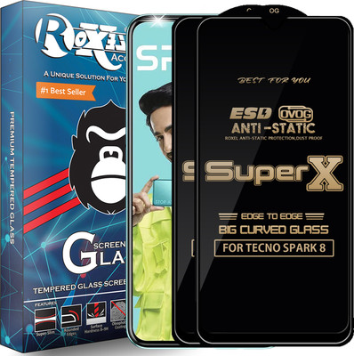 Roxel Edge To Edge Tempered Glass for TECNO SPARK 8(Pack of 2)