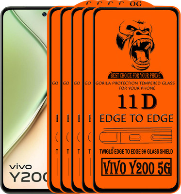 TWIGLO Edge To Edge Tempered Glass for VIVO Y200 5G(Pack of 5)