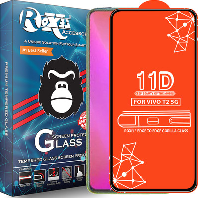 Roxel Edge To Edge Tempered Glass for Vivo T2 5G(Pack of 1)