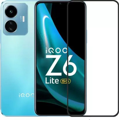 VISHZONE Edge To Edge Tempered Glass for IQOO Z6 LITE 5G, VIVO IQOO Z6 LITE 5G(Pack of 1)