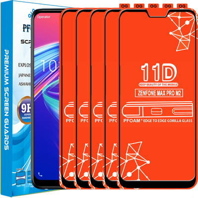PFOAM Edge To Edge Tempered Glass for Asus Zenfone Max Pro M2(Pack of 5)