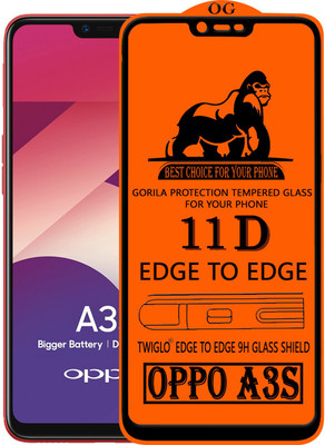 TWIGLO Edge To Edge Tempered Glass for Oppo A3s(Pack of 1)