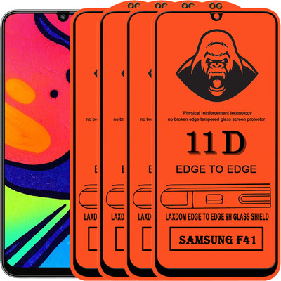 Laxdom Edge To Edge Tempered Glass for SAMSUNG GALAXY F41(Pack of 4)