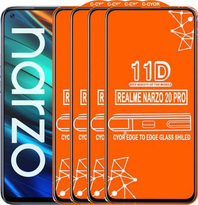 CYOR Edge To Edge Tempered Glass for REALME NARZO 20 PRO(Pack of 4)