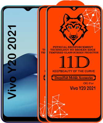 DeepzHub Edge To Edge Tempered Glass for vivo Y20A 202(Pack of 2)
