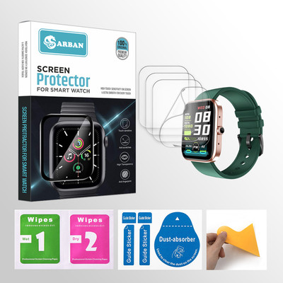 ARBAN Edge To Edge Tempered Glass for Fire-Boltt Jaguar 1.83 inch Smartwatch 4 PROTECTOR + 4 WIPES + 4 DUST REMOVAL STICKER + 1 WIPER(Pack of 4) ARBAN Edge To Edge Tempered Glass for Fire-Boltt Jaguar 1.83 inch Smartwatch 4 PROTECTOR + 4 WIPES + 4 DUST REMOVAL STICKER + 1 WIPER(Pack of 4)