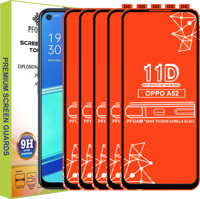 PFOAM Edge To Edge Tempered Glass for OPPO A52(Pack of 5)
