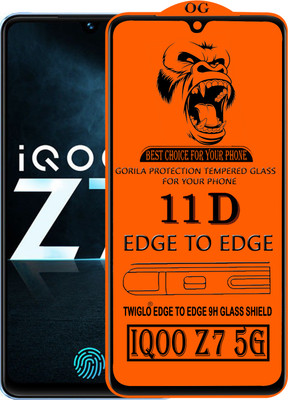 TWIGLO Edge To Edge Tempered Glass for IQOO Z7 5G(Pack of 1)