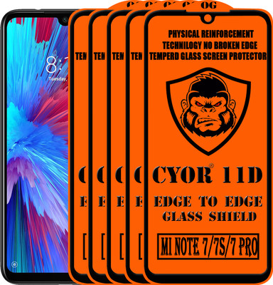 CYOR Edge To Edge Tempered Glass for REDMI NOTE 7 PRO(Pack of 5)