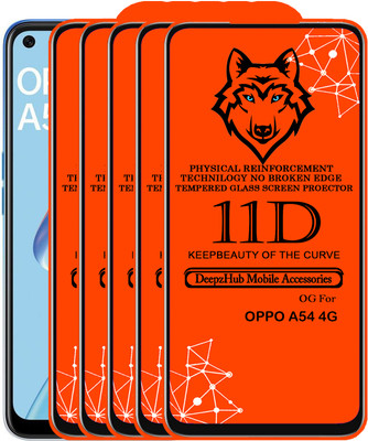 DeepzHub Edge To Edge Tempered Glass for OPPO A54 4G(Pack of 5)