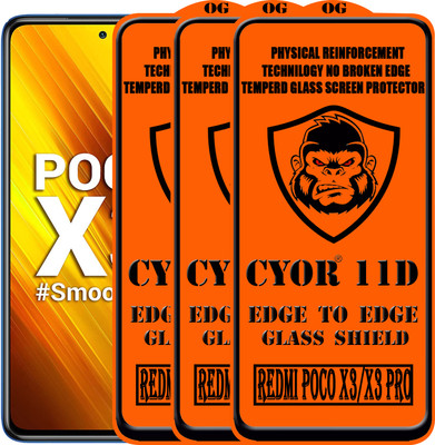 CYOR Edge To Edge Tempered Glass for REDMI POCO X3 PRO(Pack of 3)