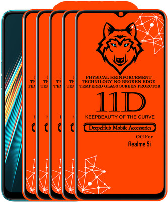 CRodible Edge To Edge Tempered Glass for Realme 5i(Pack of 5)
