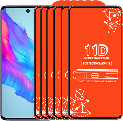 Qyist Edge To Edge Tempered Glass for Tecno Camon 18(Pack of 6)
