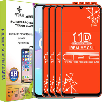 PFOAM Edge To Edge Tempered Glass for REALME C51(Pack of 4)
