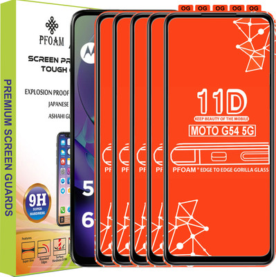 PFOAM Edge To Edge Tempered Glass for MOTO G54(Pack of 5)
