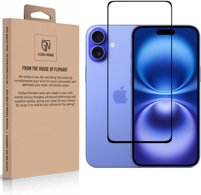 GLOBAL NOMAD Edge To Edge Tempered Glass for Apple iPhone 16 Plus(Pack of 1)