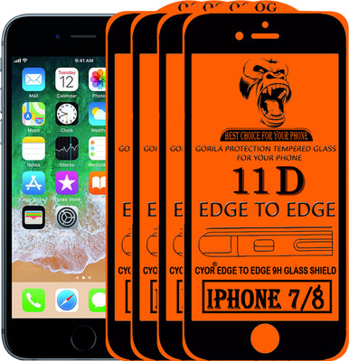 CYOR Edge To Edge Tempered Glass for Apple iPhone 7(Pack of 4)