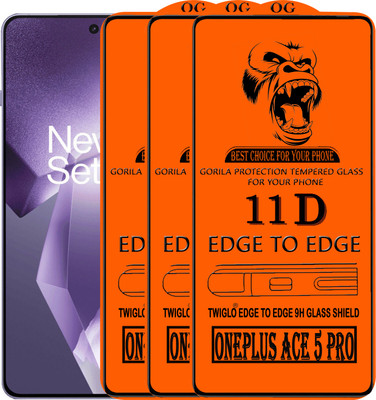 TWIGLO Edge To Edge Tempered Glass for ONEPLUS ACE 5 PRO(Pack of 3)