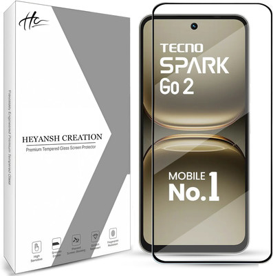 HEYANSH CREATION Edge To Edge Tempered Glass for Tecno Spark Go 2(Pack of 1)