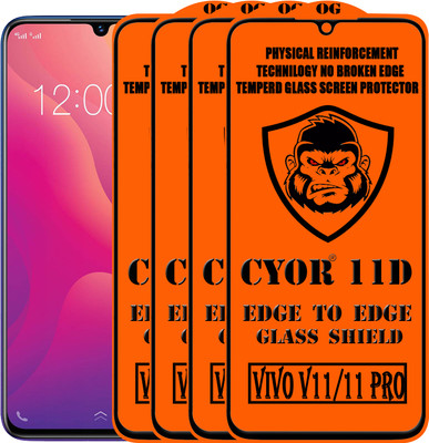 CYOR Edge To Edge Tempered Glass for Vivo V11 Pro(Pack of 4)