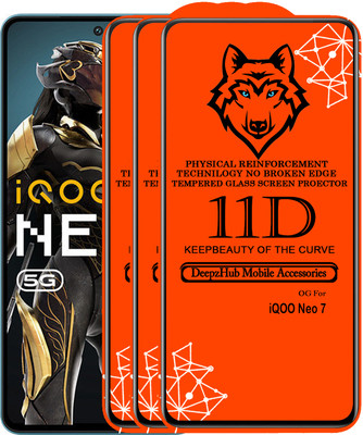 CRodible Edge To Edge Tempered Glass for IQOO Neo 7(Pack of 3)