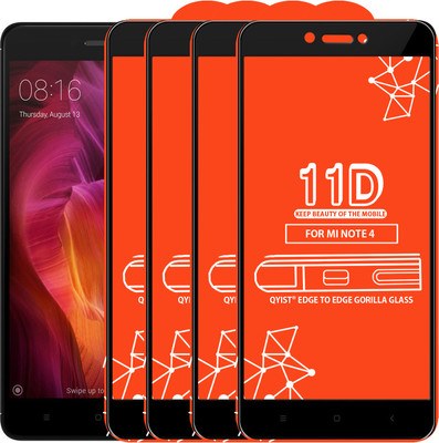 Qyist Edge To Edge Tempered Glass for Mi Redmi Note 4(Pack of 4)