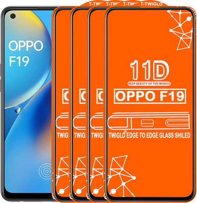 TWIGLO Edge To Edge Tempered Glass for OPPO F19(Pack of 4)