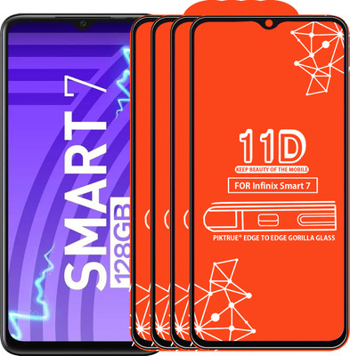 PikTrue Edge To Edge Tempered Glass for Infinix Smart 7(Pack of 4)