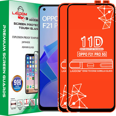 Laxdom Edge To Edge Tempered Glass for OPPO F21 PRO 5G(Pack of 2)