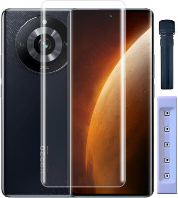 Gaqipud Edge To Edge Tempered Glass for Adavnced Glue UV Curved Tempered Glass for Realme Narzo 60 Pro | with HD clearity Full Curved Edge Protection(Pack of 1)