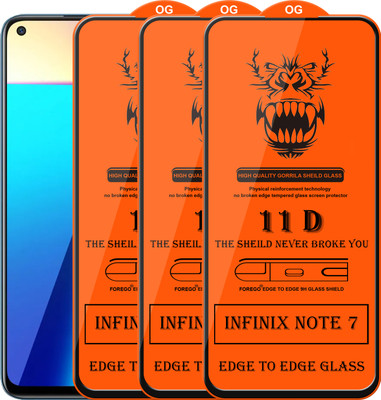 Forego Edge To Edge Tempered Glass for Infinix Note 7(Pack of 3)