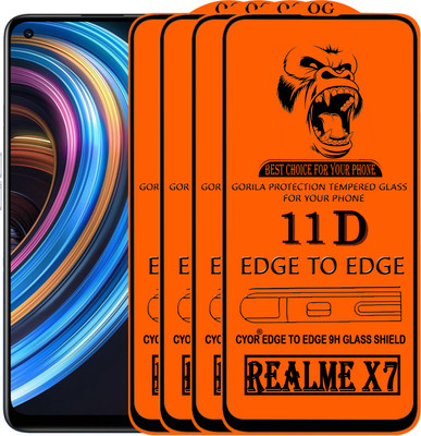 CYOR Edge To Edge Tempered Glass for REALME X7(Pack of 4)