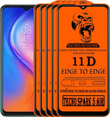 CYOR Edge To Edge Tempered Glass for TECNO SPARK 5 AIR(Pack of 5)