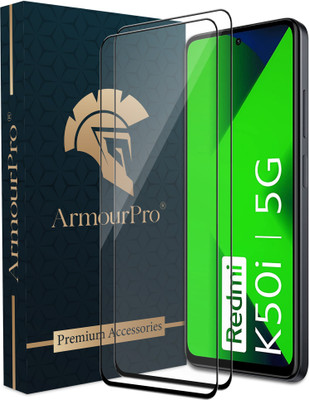ArmourPro Edge To Edge Tempered Glass for Redmi K50i 5G, Redmi K50i, Mi K50i 5G(Pack of 2)