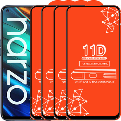Qyist Edge To Edge Tempered Glass for Realme Narzo 20 Pro(Pack of 4)