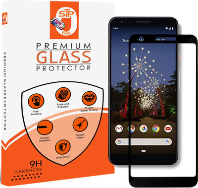 Maxboost Edge To Edge Tempered Glass for Google Pixel 3A (5.6 inch) Advanced Black Border Screen Protector(Pack of 2)