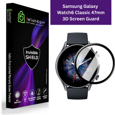 iWishKart Edge To Edge Tempered Glass for Samsung Galaxy Watch6 Classic 47mm, Watch 6 47 mm, Smart Watch NOT Included, NOT Tempered Glass, 3D Curved Screen Guard(Pack of 1)