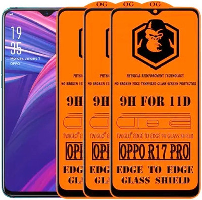 9H Edge To Edge Tempered Glass for Oppo R17 PRO-11D -Edge-to-Edge Full Screen Coverage with Easy Installation Kit (Anti-Scratch)-11D(Pack of 3)