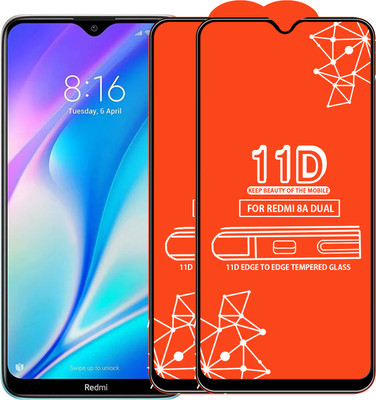 Roxel Edge To Edge Tempered Glass for Redmi 8A Dual(Pack of 2)