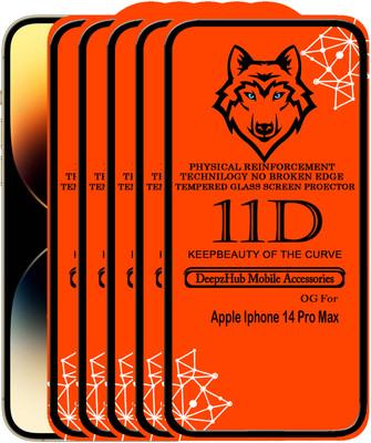 DeepzHub Edge To Edge Tempered Glass for iPhone 14 Pro Max(Pack of 5)