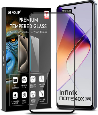 FAVJIP Edge To Edge Tempered Glass for Infinix Note 40x, Infinix Note 40X 5G, Screen Guard Protector with Easy Installation Kit(Pack of 1)
