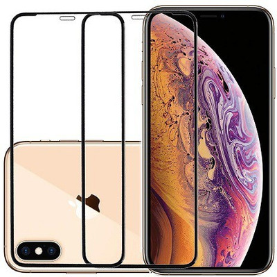 KARTRAY Edge To Edge Tempered Glass for Apple iPhone XS(Pack of 2)
