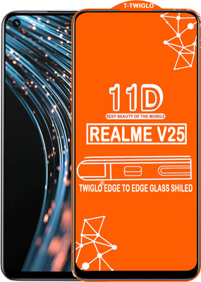 TWIGLO Edge To Edge Tempered Glass for REALME V25(Pack of 1)