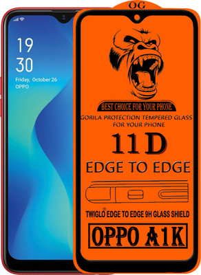 TWIGLO Edge To Edge Tempered Glass for OPPO A1K(Pack of 1)