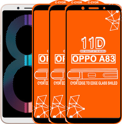 CYOR Edge To Edge Tempered Glass for Oppo A83(Pack of 3)