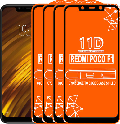 CYOR Edge To Edge Tempered Glass for POCO F1(Pack of 4)